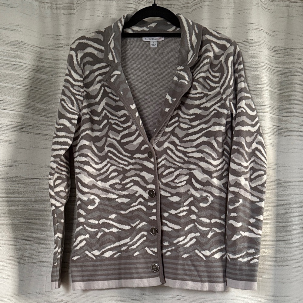 Isaac Mizrahi Zebra Print Cardigan Sweater